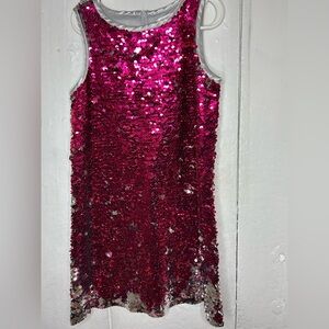 Girls Sparkling Pink Sequin Dress